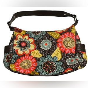 Floral Vera Bradley Vibrant Women’s Quilted Recycled Cotton Handbag MINTY